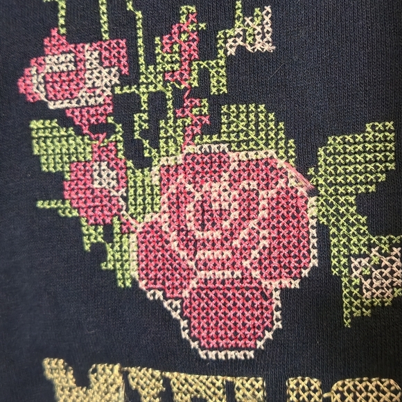 Michoacán Mexico Monarch Butterfly Rose Embroidered Textured Heavyweight Tee XL - Picture 4 of 12